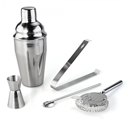 Kit 5 Stainless Steel Cocktail 550ml Shaker Jigger Mier Bar Drink