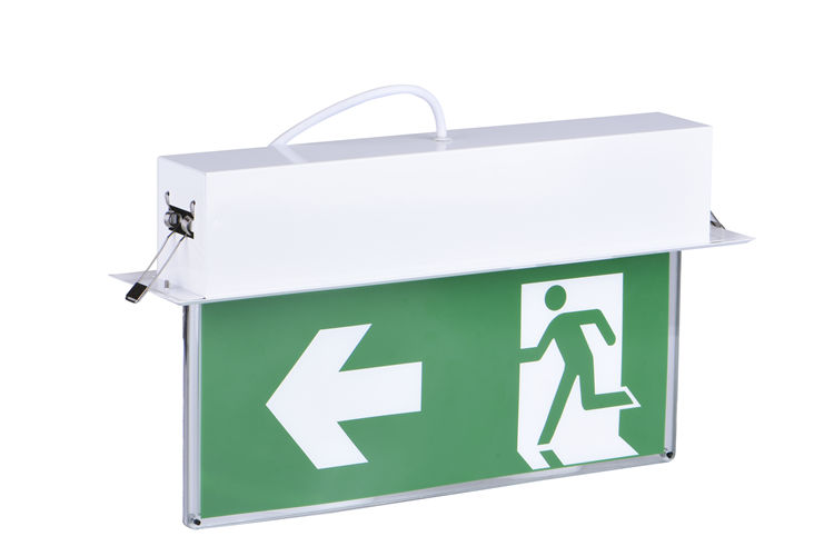 emergency lighting regulations CE RoHS SAA recessed exit sign incert into ceiling exit light