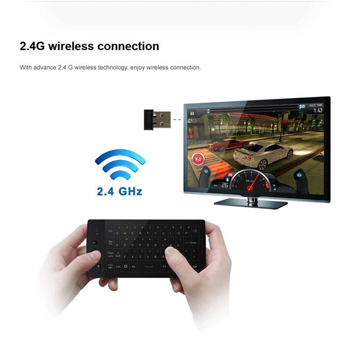 2.4G Wireless Keyboard Touchpad Air Fly Mouse Remote for AndrOId TV Box PC Mini Keyboard with Built-in Battery