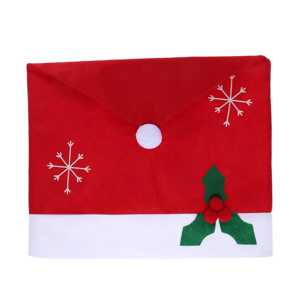 1 Set Table Christmas Decoration 4pcs 55*48cm Christmas Hat Chair Back Cover with 1pc 184*128cm Red Tablecloth Christmas Decor