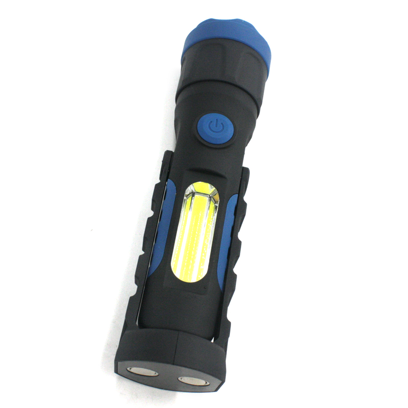 300LM Multifunctional LED Flashlight USB Rechargeable battery Powerful T6 torch Side COB Light linterna tail magnet Work Light