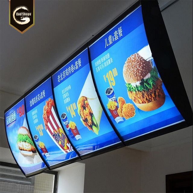 Aluminium profile Menu Lightbox Illuminated Sign for Store