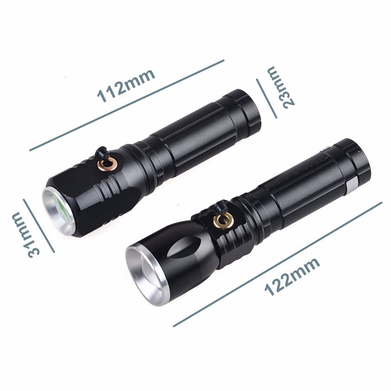 Zoom Focus Mini led Torch Light Rechargeable Tactical Flashlight