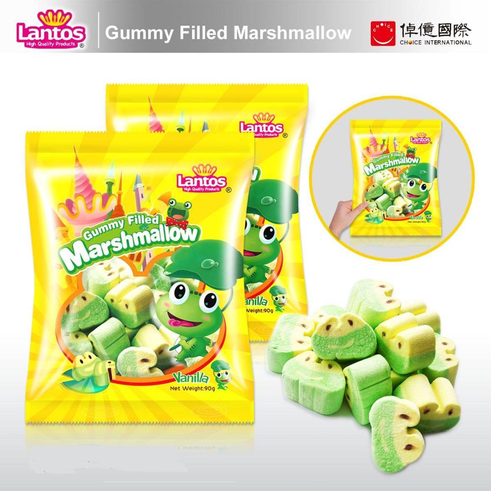 90g Lovely Frog Design Gummy Filled Marshmallow