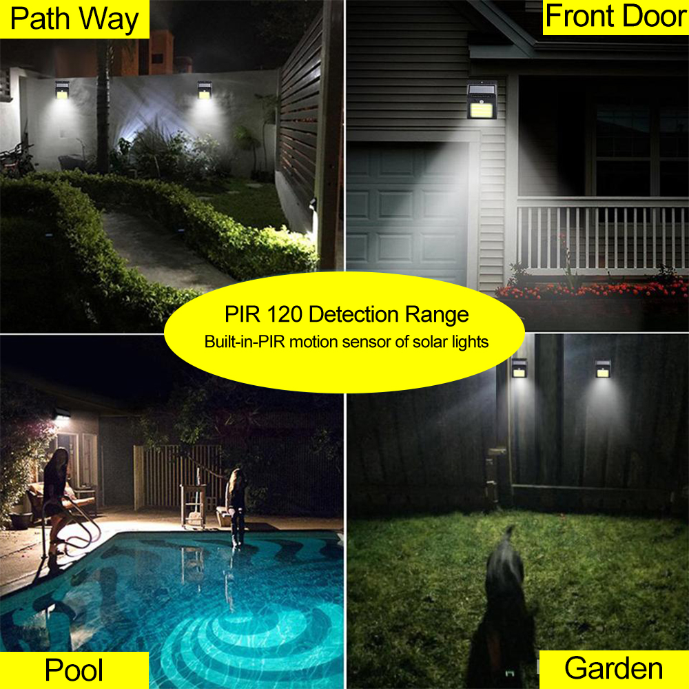 Ready to ship garden light 48 LED solar powered outdoor lighting with pir motion sensor