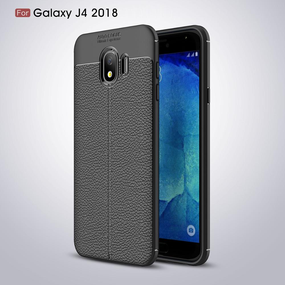 Hot Sell Litchi pattern Soft Tpu case for Samsung galaxy J4 2018 Cover