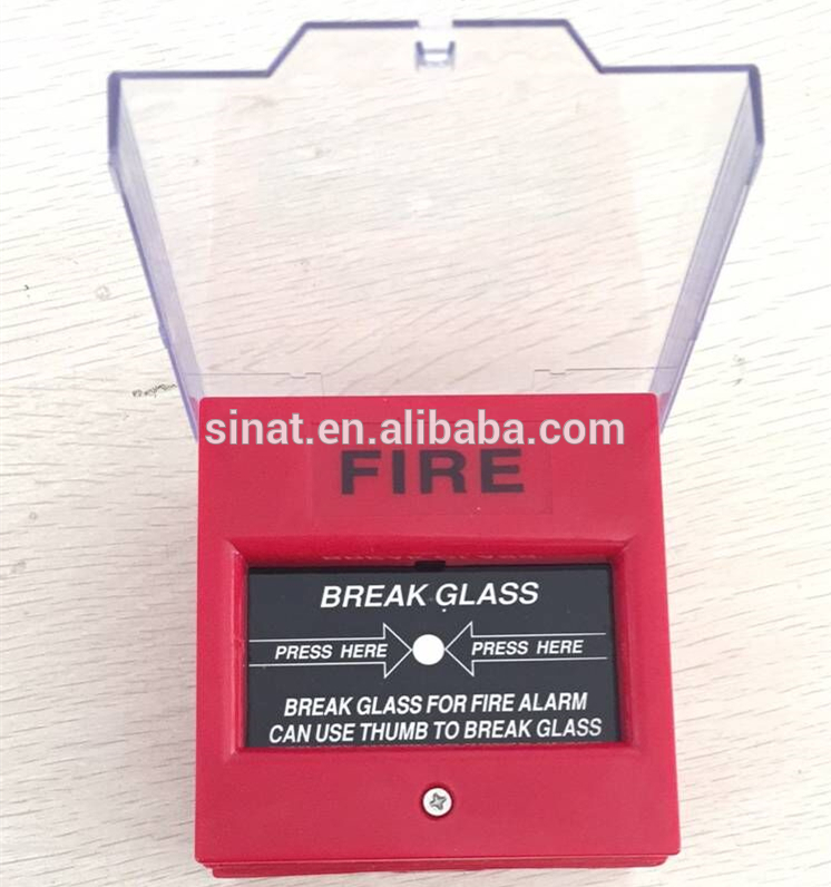 Manual fire alarm push button with plastic dust cover