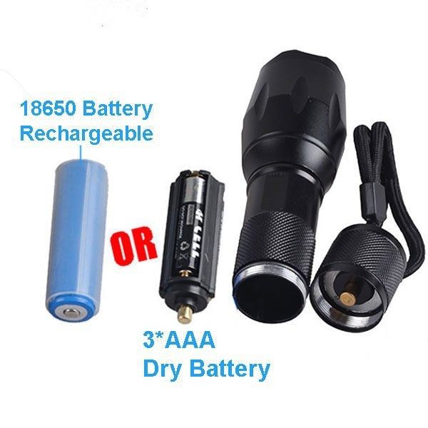 Adjustable Focusing Extra Long Time Working 5 Mood High Power Super Bright Zoomable Rechargeable T6 LED Flashlight