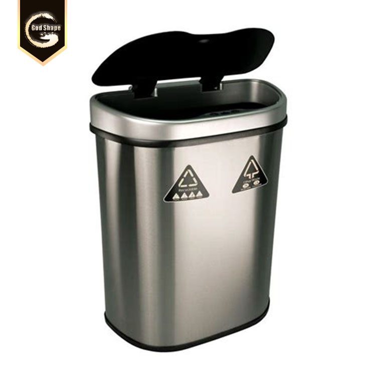 12L aluminum plate recycle bin metal park rubbish bin outdoor without ashtray trash bin metal