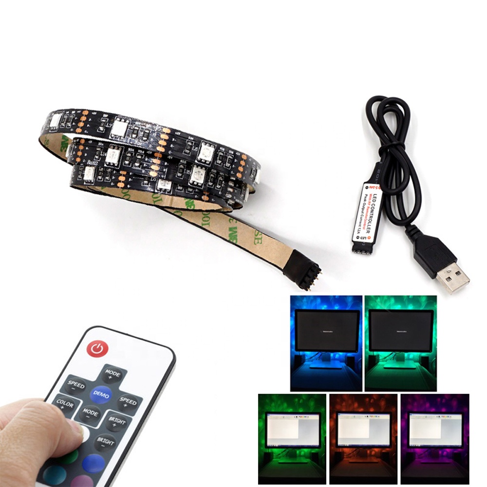 Ultra Bright CRI80 RGB Lighting Kit + RF Remote Controller SMD 5050 Led Strip