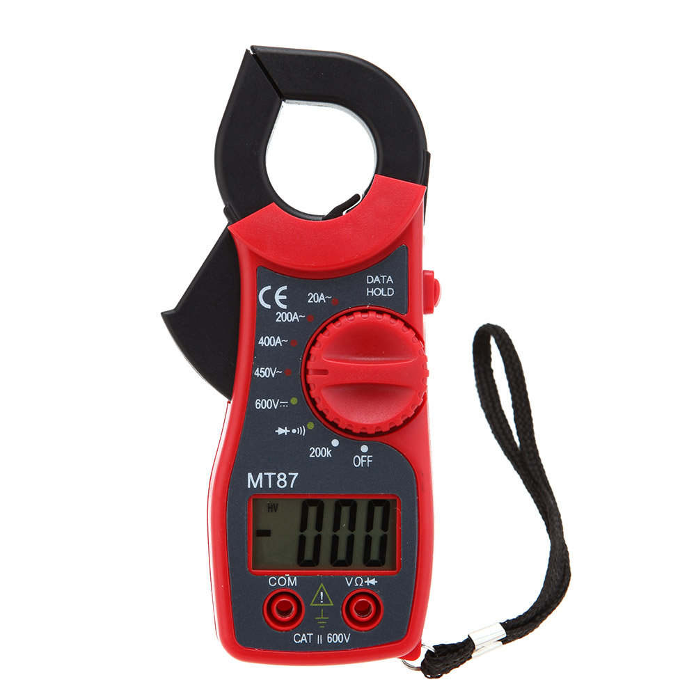 MT87 3 1/2 Digits LCD Digital Clamp Meter AC/DC Voltmeter AC Ammeter Ohmmeter Diode Continuity Tester with Data Hold Multimeter