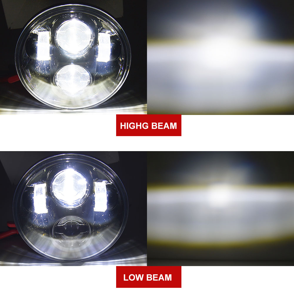 5 3/4 headlamp h4 high low beam bike led headlight for 5.75inch motorcycle round led headlamp