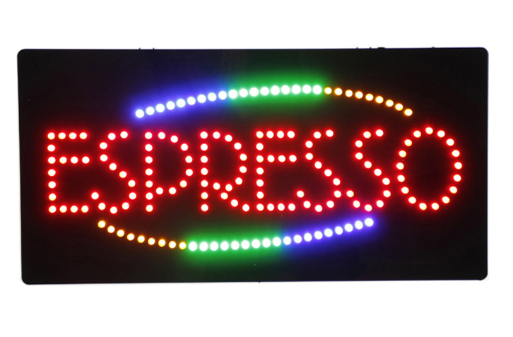 12x24 Inches Espresso LED Sign, Super Bright High Quality LED Open Sign for Espresso Business Store, Business booming, Windows
