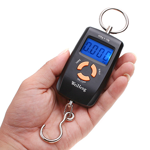 Portable LCD balance Electronic Scale Digital Scale Pocket Luggage Hanging Hook Scale Weights Weighing Balance 0-45Kg/10g