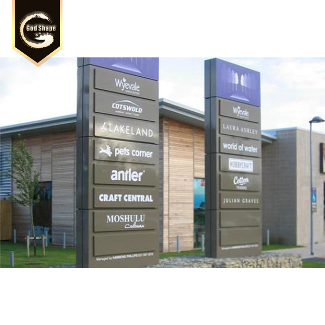 Professional factory custom made 3d illuminated signage outdoor led advertising pylon sign