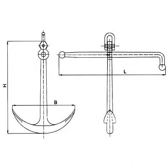 JV12-2000KG Ship Anchor For Sales Japan Stock Anchor