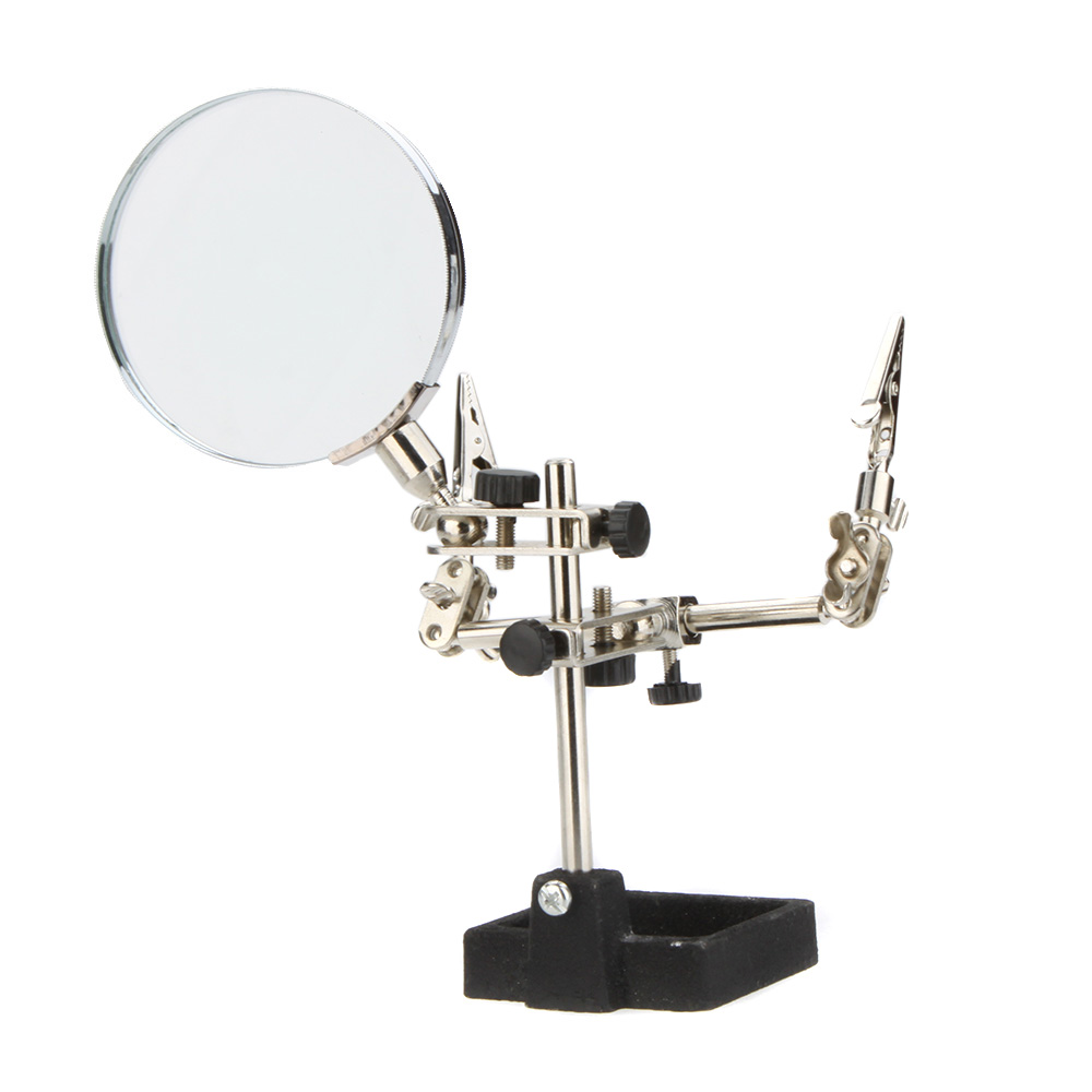 TU1090 2X Third-hand Tool SMD Soldering Tool Helping Welding Holder with Magnifying Glass Useful Welding Magnifiers