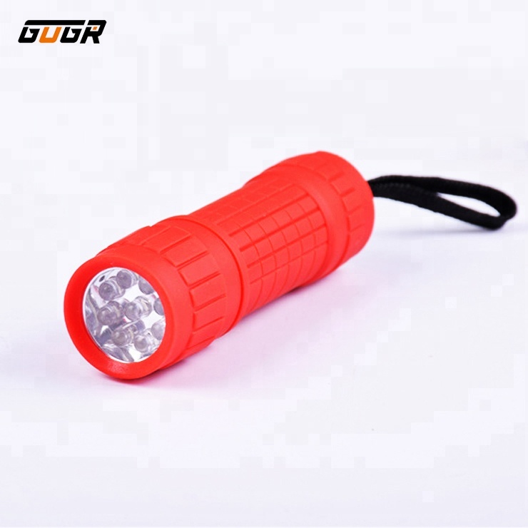Bright 9LED/3W Cob Pen Flashlight Small Plastic Flashlight Torch