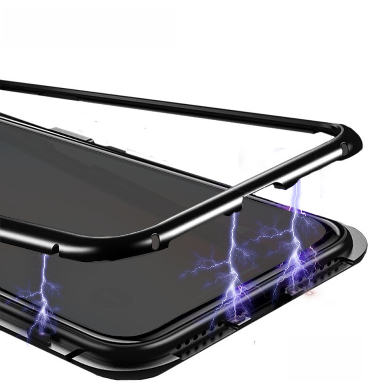 2019 New Arrival 360 Metal frame glass flip  cover explosion Magnetic phone case For Samsung galaxy Note 9