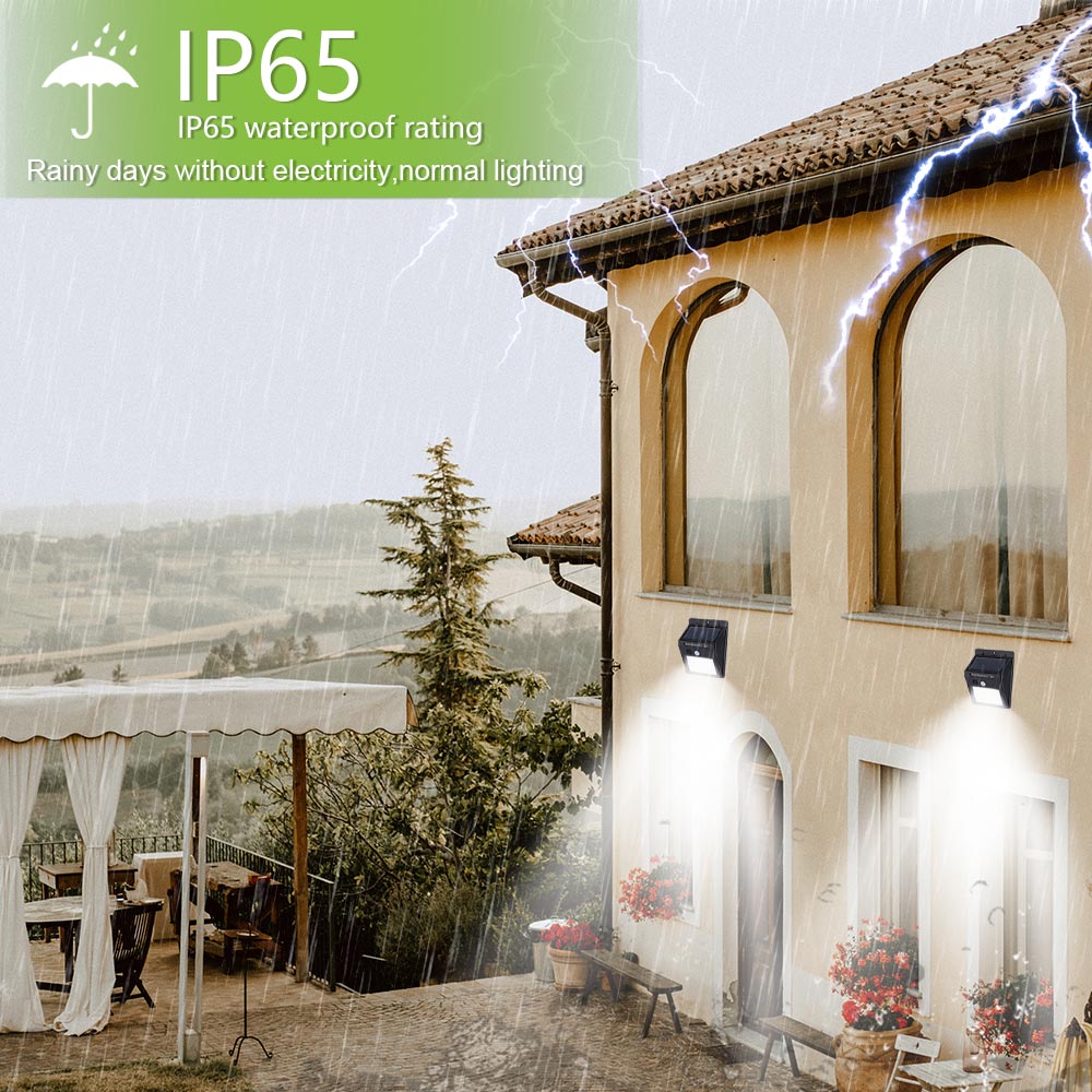 20 LED 3 Modos lamparas solares de pared Impermeable IP65, Luz de solar, solar luminarias