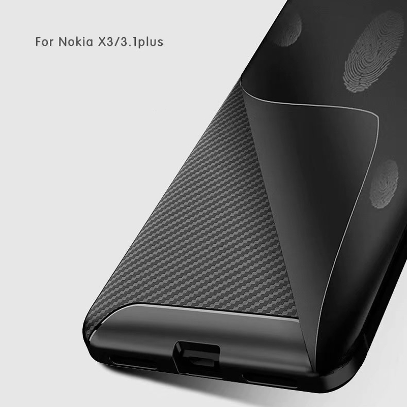 New Premium Shock Protection Carbon Fiber Skin TPU Silicone Case For Nokia X3 3.1 Plus