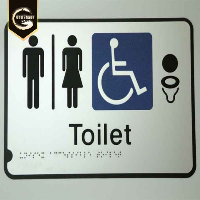 Hot Selling Factory Metal ADA Braille Sign Door Plate Stainless Steel Restroom Toilet Sign Door Office Sign