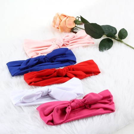 Baby Toddler Cute Girl Kids Turban Knot Rabbit Headband Bow Hairband Headwear