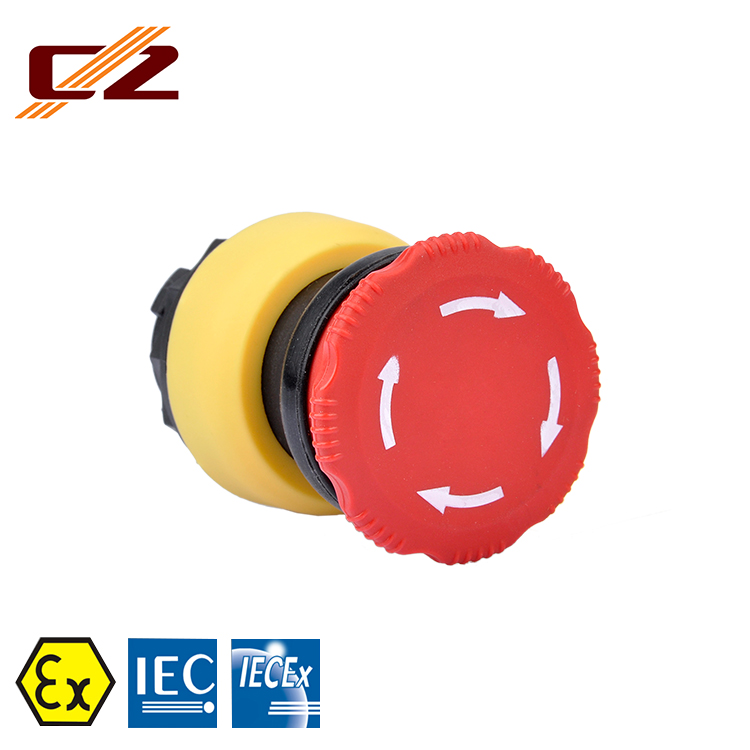 Explosion Proof Emergency Stop Rotation-releasing Button With Red Color Label