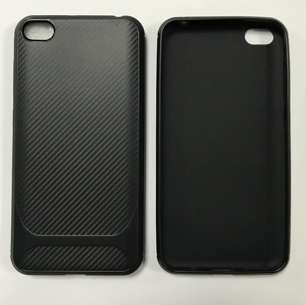 Carbon Fiber Back Cover For Redmi Go Black TPU Phone Case