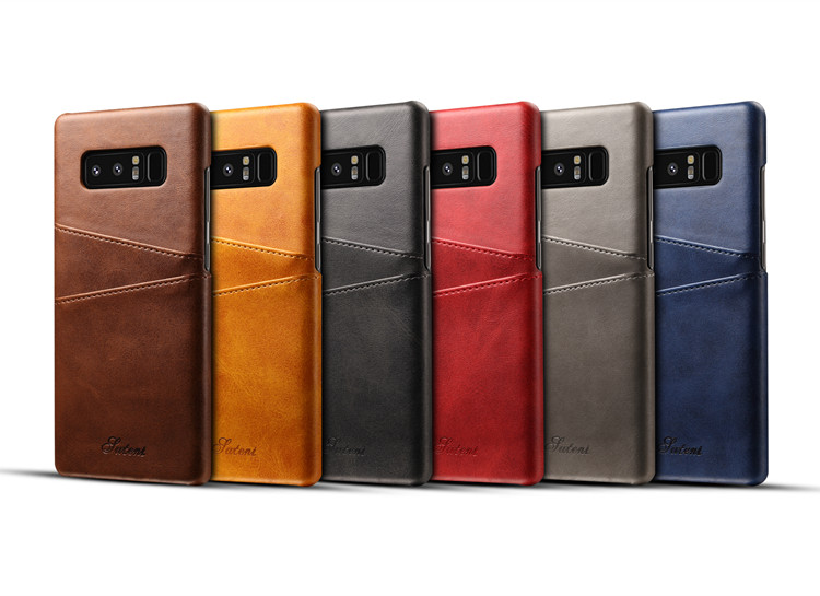 High Quality Leather Back Cover Case with Card Slots for Samsung Galaxy Note 8 , Note8 Leather Phone Case