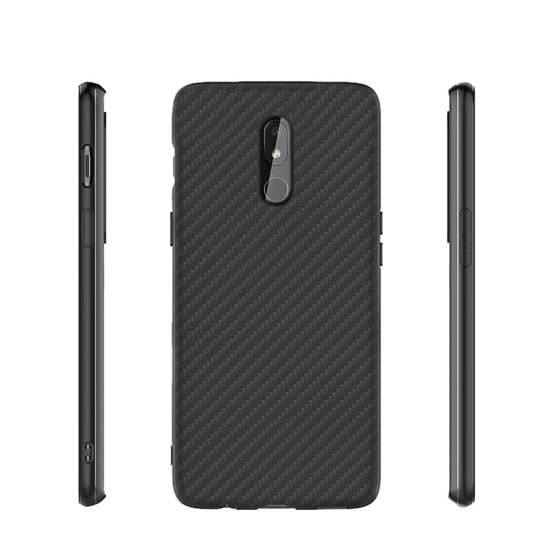 Matte Finish Carbon Fiber Textured Light Thin Shock Absorbing Bumper Skin hard case for Nokia 3.2