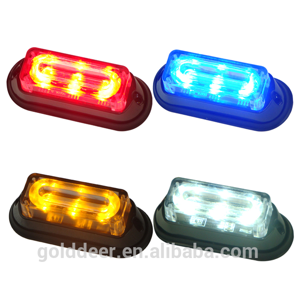 3 led exterior grille mount flashing motorcycle headlight warning for emergency vehicle