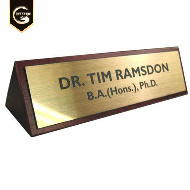 GS Factory customized  wood with Acrylic panel Sign vintage Holder Display Stand Tabletop sign