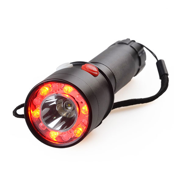 High Power White Red Green Rechargeable led Flashlight Railway Signal Torch