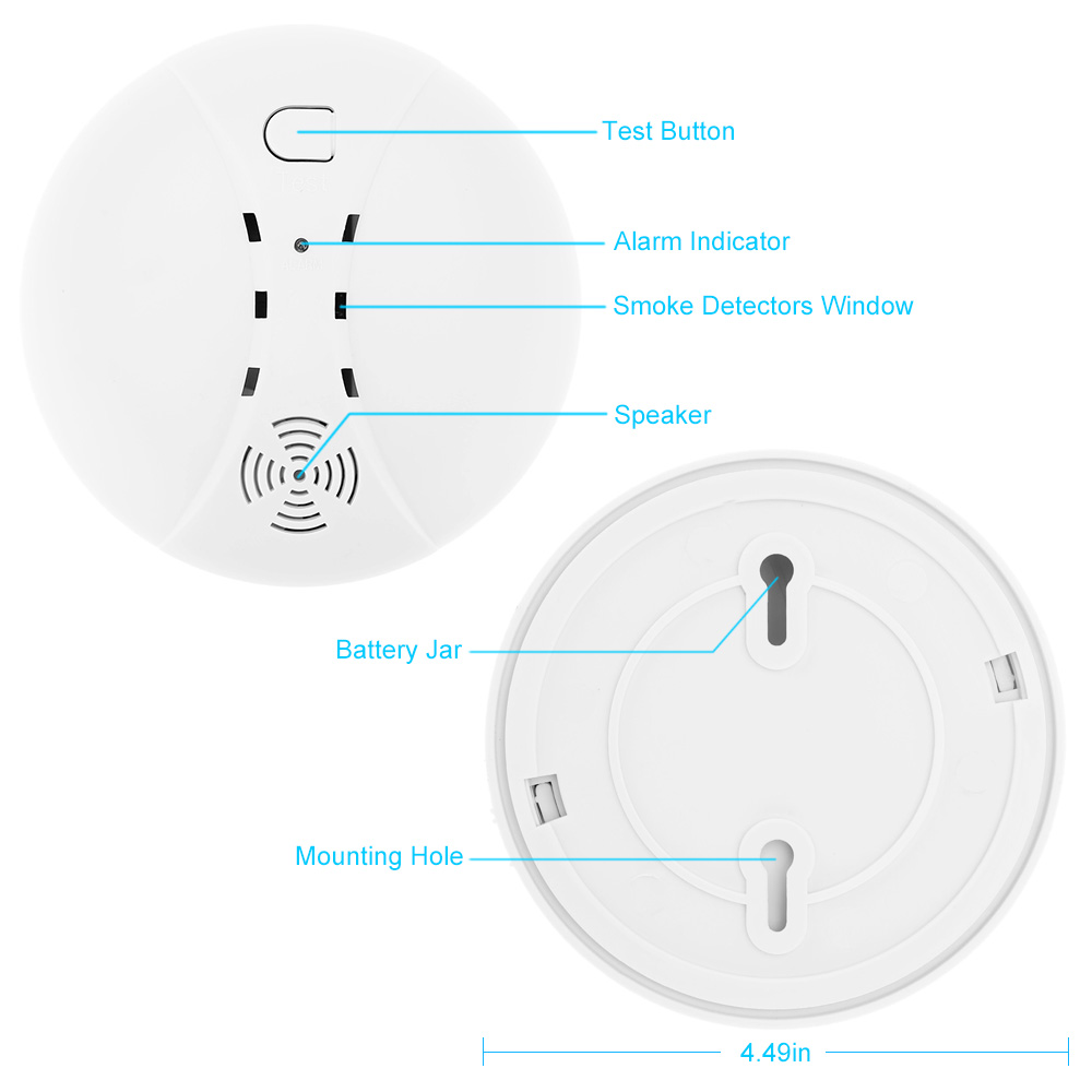 Smart House High Sensitive Photoelectric Home Security System Cordless Wireless Smoke Detector Gas Fire Alarm Sensor