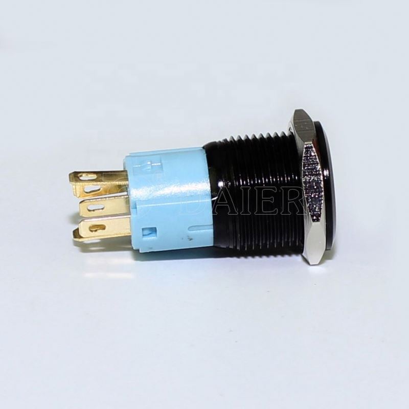 SPST 5 Pin Round Button Ring Illuminated Metal Soft Push Button