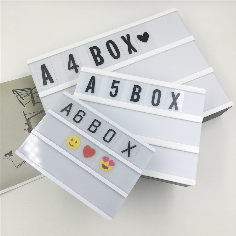 2019 New 84 Letters Cards DIY LED A4 Light Box Night Light Use USB Interface Indoor Decorate Desk Lamp Advertising Lamp