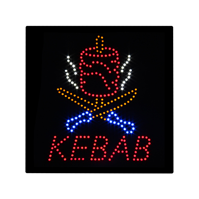 16x16 Inches Kebab LED Sign, Super Bright High Quality LED Open Sign for Promoting Kebab Business