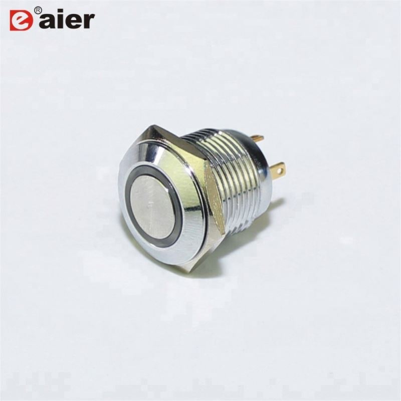 Stainless steel momentary type ring illuminated LED 3V color led touch button switches