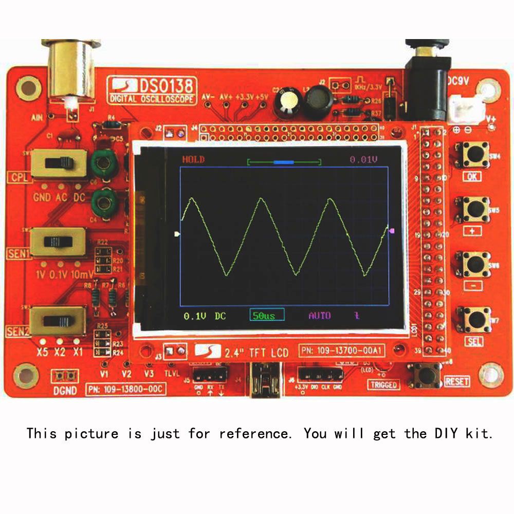 DSO138 2.4 TFT Handheld Pocket-size Digital Oscilloscope Kit DIY Parts for Oscilloscope Electronic Learning Set Raspberry pi 2