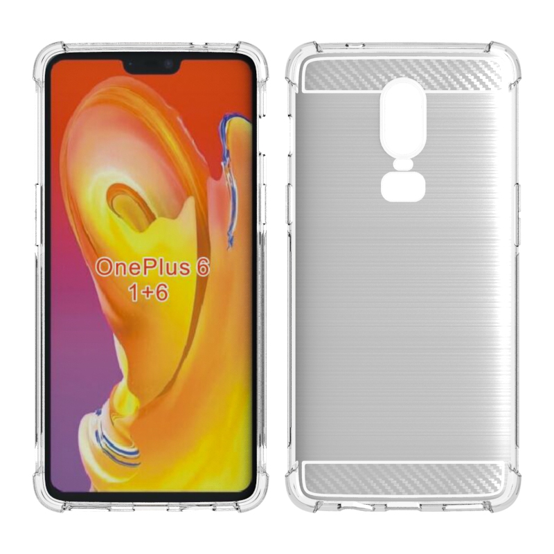 Carbon Fiber Cover soft Tpu case For Oneplus 6