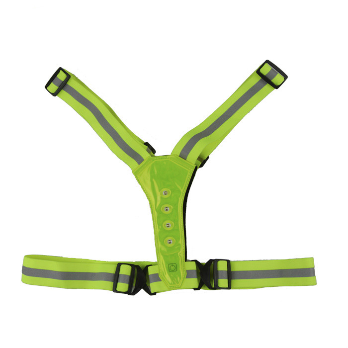 Goldmore  colorful High Visibility PVC  Portable LED Running Reflective Vest for Cycling or Hiking