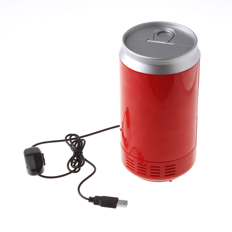 Red Color Gadgets Mini USB PC Fridge Beverage Drink Cans Cooler & Warmer Drop Shipping Wholesale