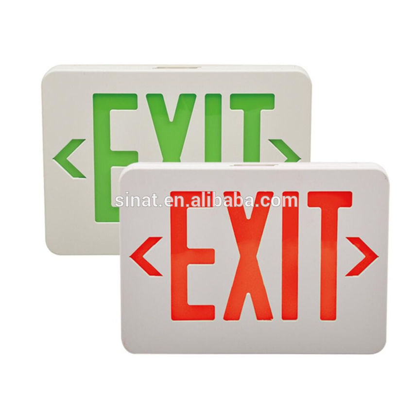 UL listed green /red letters rechargeable emergency exit sign light
