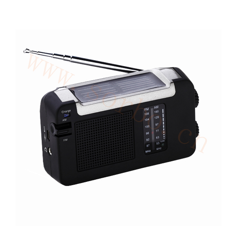 Dynamo AM/FM Portable Solar Radio with USB Input for Recharging