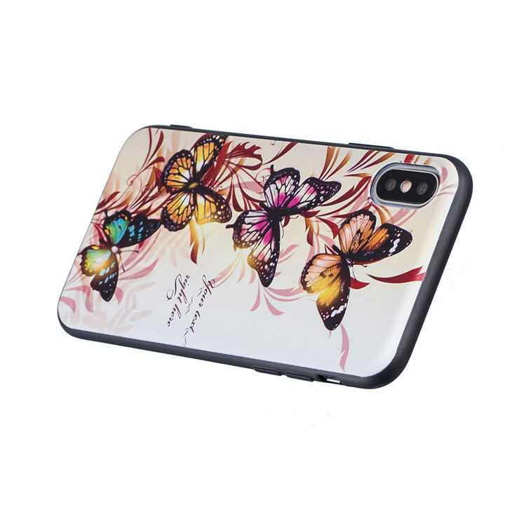 3D Relief Printing Butterflies Phone Cover and Accessories for iPhone X , for iPhone 8 Plus TPU Case