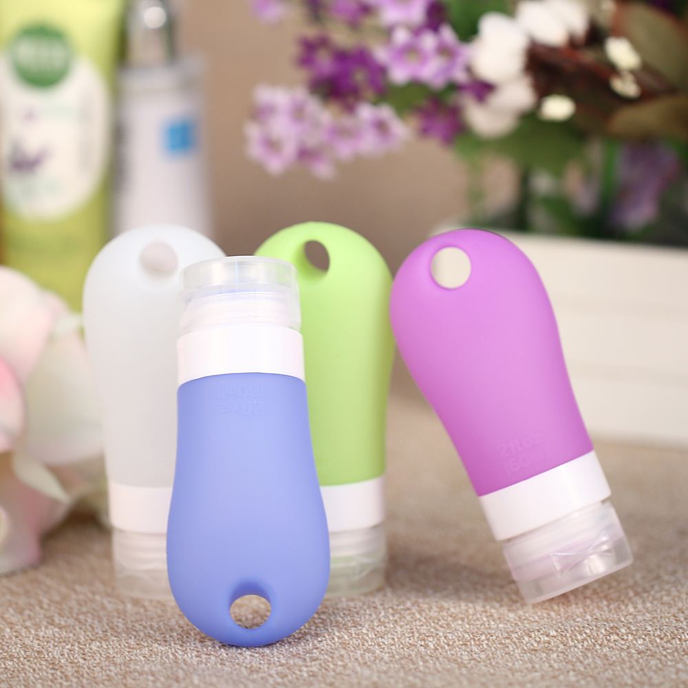 4pcs Empty Silicone Travel Packing Press Bottle for Lotion Shampoo Shower Gel Traveling Use 90ML/60ML/38ML Makeup Packing Bottle