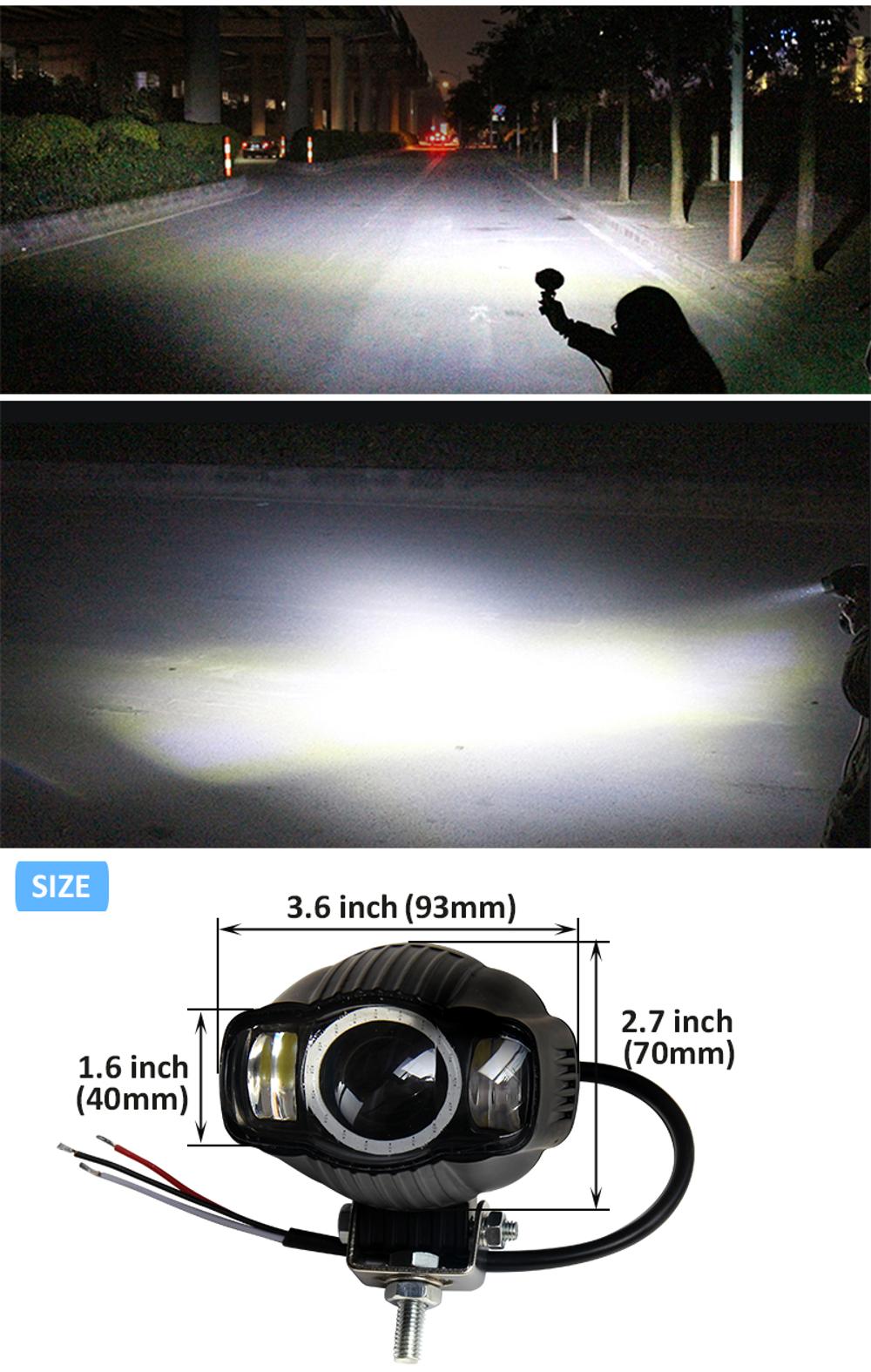 25W Projector Lens Halo Ring 3.0 Universal Auto COB Angel Eyes Led Fog Lamp motorcycle fog light with different colors
