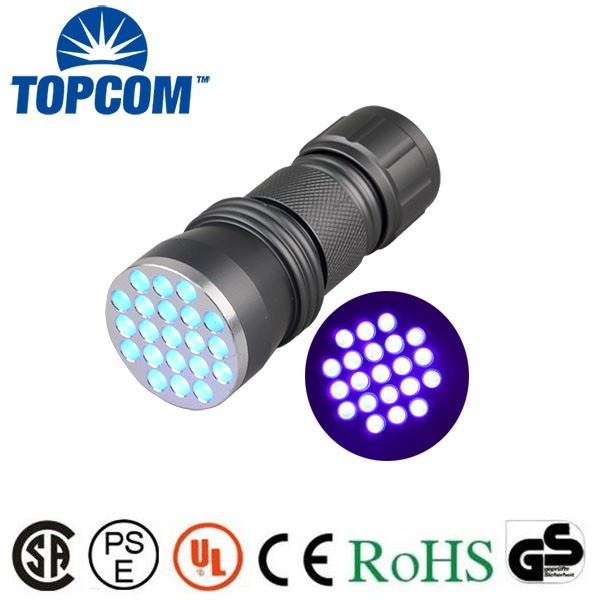 390~395nm 21 LED Ultra Violet Blacklight Pocket Flashlight for Scorpions and Bed Bugs, Counterfeits, A/C Leaks and Pet Stains