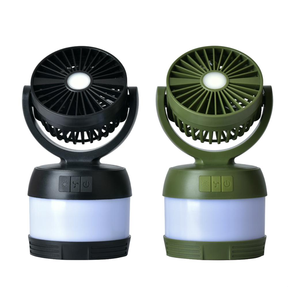 3 in 1 Portable rechargeable fan light LED with power bank mobile charger for outdoor